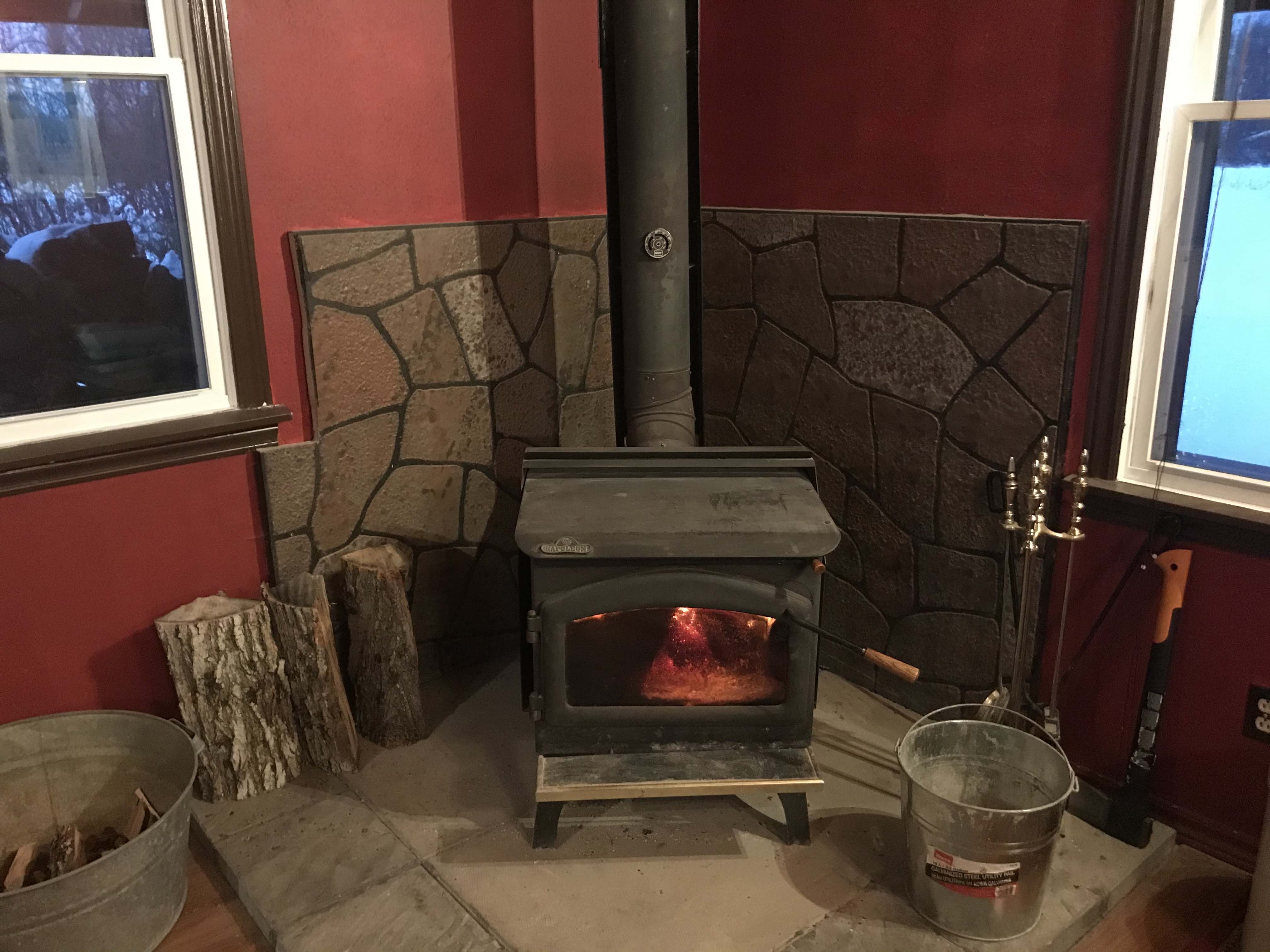 The wood stove
